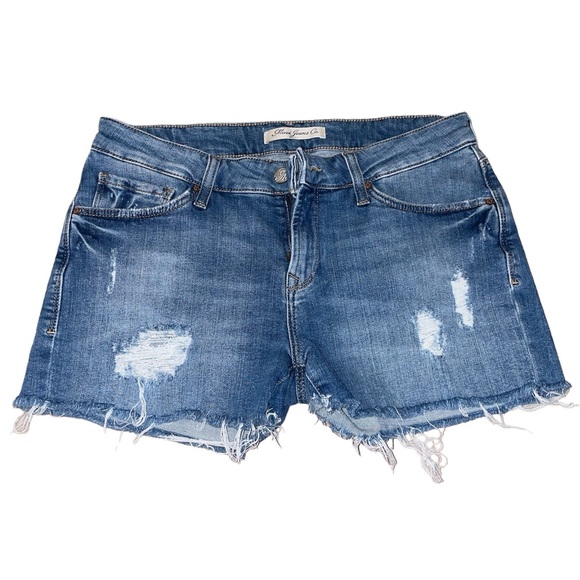 Mavi Distressed Denim Mid Rise Shorts Size 27 - Picture 1 of 7
